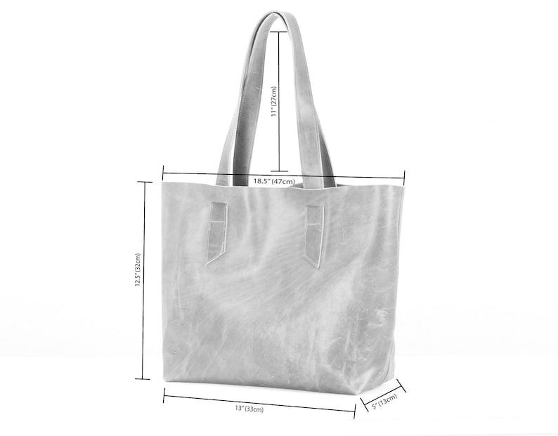 Olive Green Leather Tote Bag Raw Edge Leather Purse Shopper Etsy