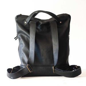 Black Hand Woven Leather Backpack Laptop Backpack Work Simple - Etsy