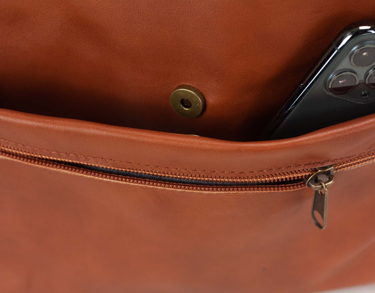 Caramel brown leather bag insert purse organizer diaper bag | Etsy