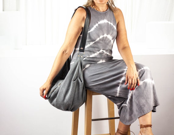 Grey hobo crossbody bag sale