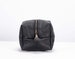 Black leather case, dopp kit toiletry case zipper pouch makeup bag accessory bag cosmetic travel case utility bag travel case - Cube 