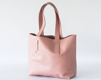 pink leather tote bags