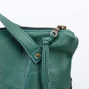 Petrol green backpack in leather, work bag simple backpack bag everyday bag backpack 15 MacBook 13 back bag gift The Minos backpack image 3