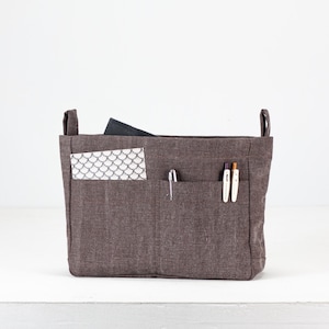Brown canvas bag organizer, limited edition, purse insert diaper bag organizer large removable gift for teacher -Bag organizer