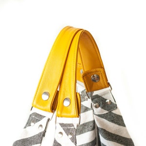 Stripe Canvas Hobo Shoulder Tote with Crossbody Strap