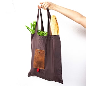 Foldable shopping bag, reusable grocery bag market bag large long handles eco reusable bag gift for grandma large image 3
