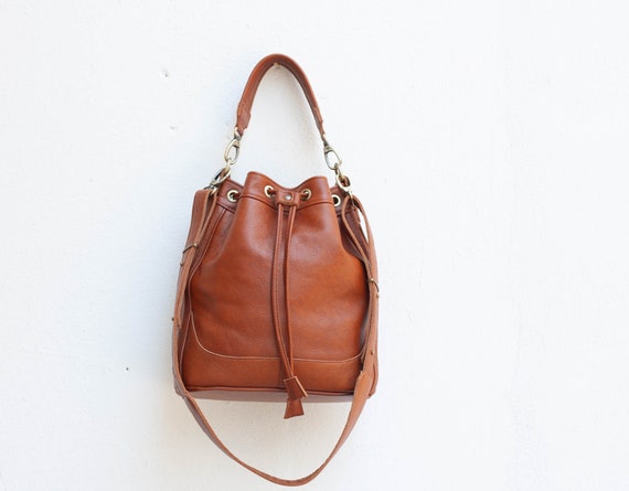 Brown sales bucket purse