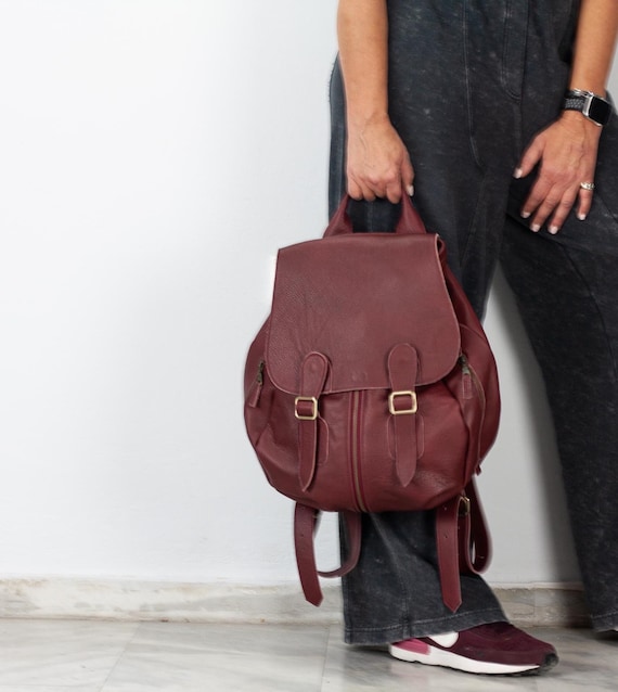 black faux leather drawstring backpack Vintage Faux Leather Drawstring Backpack  More than a backpack