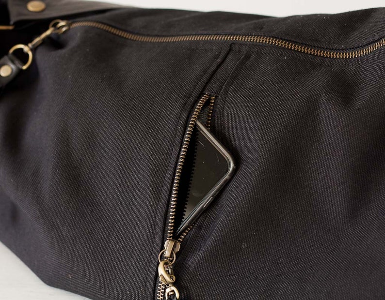 Black Crossover Canvas Bag Hobo Purse Crossbody Bag Shoulder Etsy