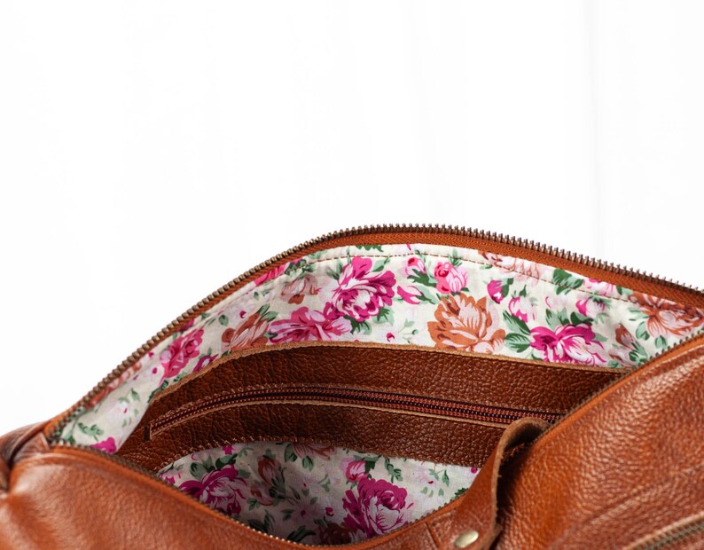 Brown leather crossbody satchel bag, everyday messenger purse handbag bag shoulder bag crossover bag mothers day gift Ariadne bag image 2