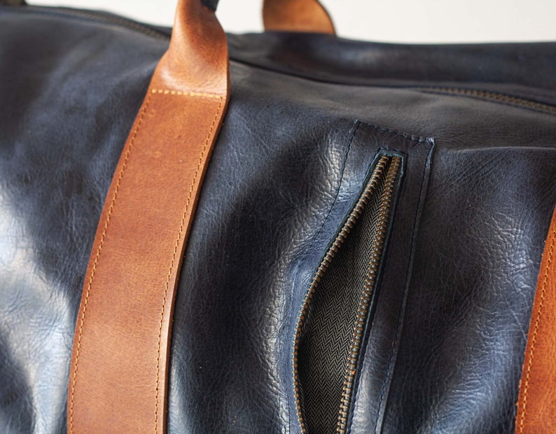 Mens Duffel Bag in Blue Travel Bag Mens Gym Bag Duffle Bag Etsy