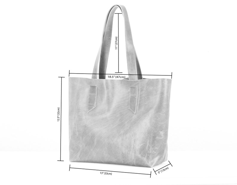 Black with soft pebbled leather tote bag, raw edge shopper everyday work bag purse unlined bag shoulder large market tote bag Calisto bag image 8