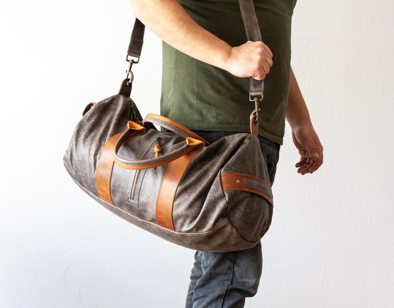 Mens Duffel Bag in Blue Travel Bag Mens Gym Bag Duffle Bag Etsy