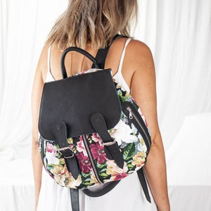 floral travel backpack