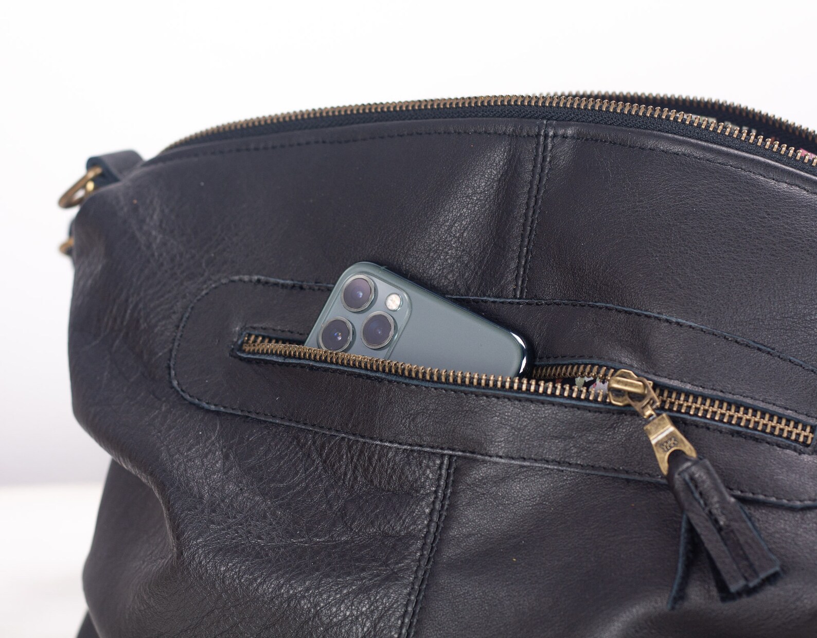 Black Leather Crossbody Satchel Bag Everyday Messenger Purse Etsy