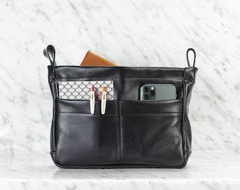 Black Leather Bag Organizer Purse Insert Diaper Bag Organizer Large Removable Bag Insert Bag Insert Handbag Gift for Wife Bag Organizer Etsy