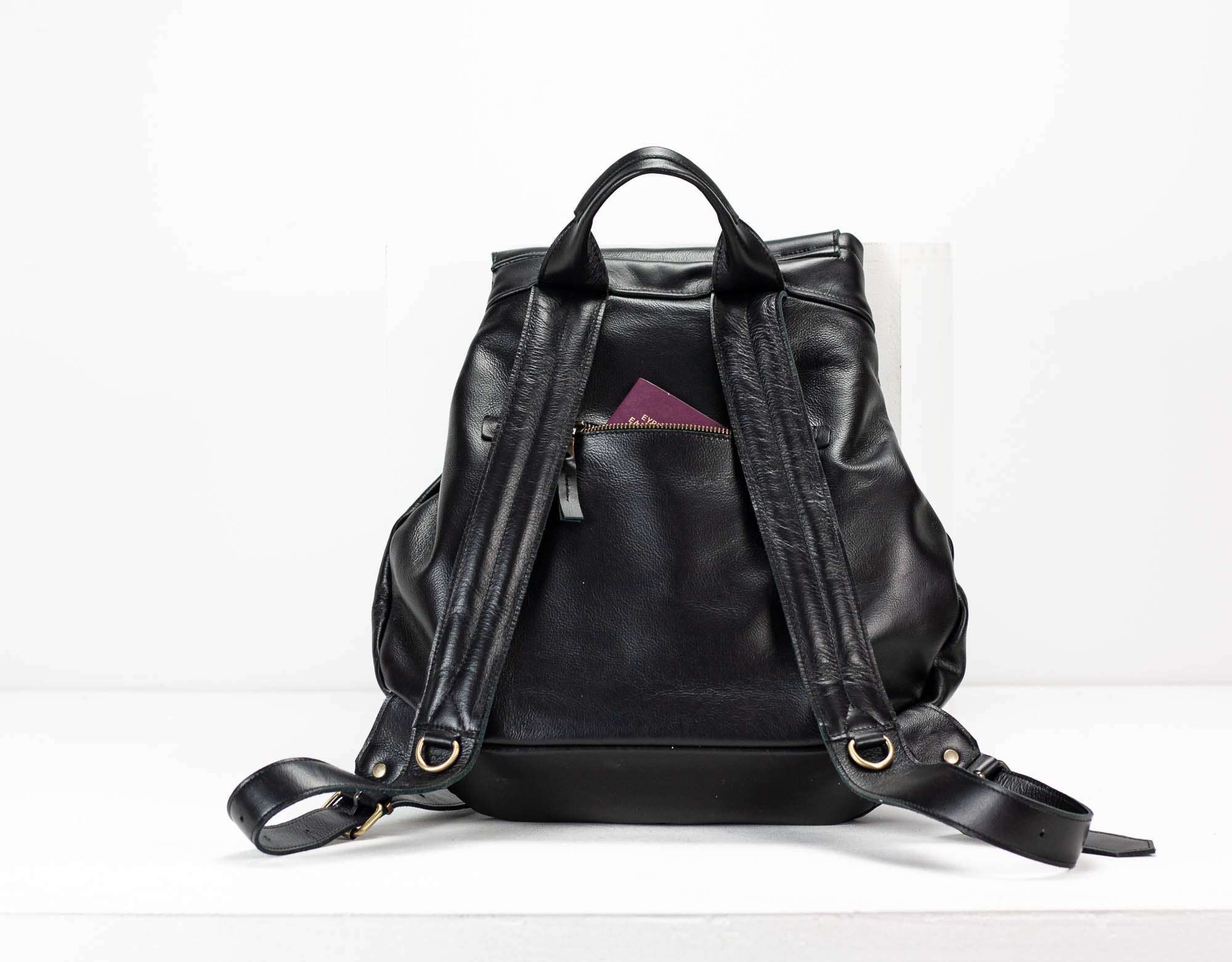 artemis leather backpack Made with soft petrol green cowhide Artemis Backpack - Petrol Green