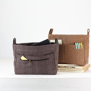 Organizador de bolsos de lona marrón o beige, edición limitada, organizador de bolsos de pañales con inserto para bolso, regalo grande extraíble para maestros - Organizador de bolsos