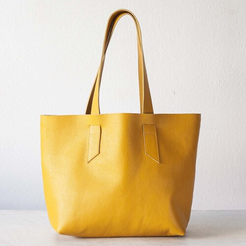 unlined leather tote