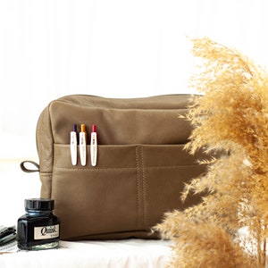 Organizador de bolso de cuero marrón caqui, organizador de bolso de pañales con inserto de bolso grande, inserto de bolso extraíble, inserto de bolso, regalo - Organizador Ydra