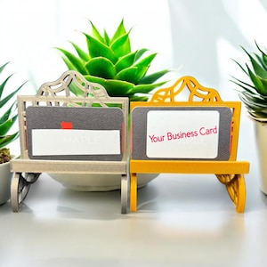 Porte-cartes pour banc, Design élégant, Cadeau pour les petites entreprises, Imprimé en 3D, Décoration de bureau