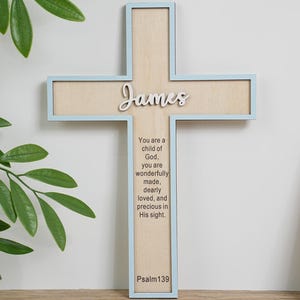 Personalized Baptism Cross,Personalized Baptism Gift,Wooden Cross,Baby Shower Gift,Baptism Cross,Christening Gift,Personalized Sleep Prayer