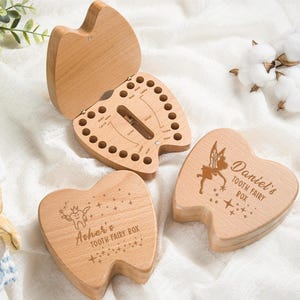Personalized Baby Gifts Tooth Fairy Box Tooth Fairy Trays, Engraved Wood Box Keepsake Easter Gift Baby Tooth Keepsake,Tooth Fairy Pillow