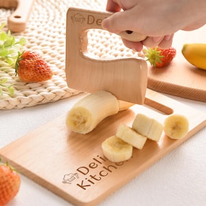 Personalized Cutting Board sets for child,Montessori Kitchen Toys, Safe Kitchen Set,Ideal Gift for Toddlers Little Chefs Child Kitchen Tools