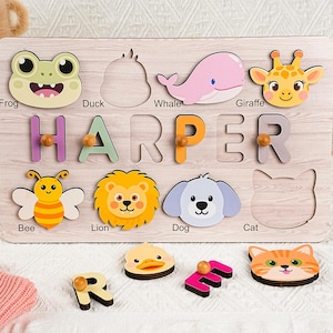 Personalized Name Puzzle with Animals,Gift for Kids,Unique New Baby Gift,Birthday Gift,Christmas Gifts for Toddlers,Perfect for Preschoolers