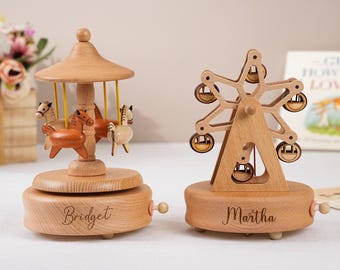 Gepersonaliseerde handgemaakte muziekdoos, 1e verjaardagscadeau, babyshower, gepersonaliseerde houten muziekdoos, kerstbaby muziekdoos, gegraveerde muziekdoos