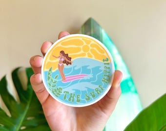 Sticker Surf Sticker Surfer Sticker Surfer Girl Sticker Wave Sticker Waterproof Sticker Water Bottle Sticker Laptop Sticker