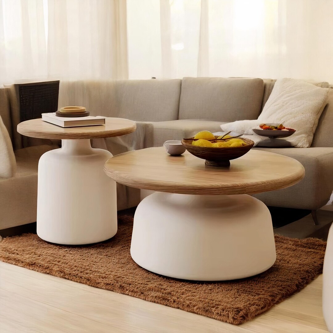 Round Wooden Coffee Table | Japanese Style Coffee Table | Coffee Table ...