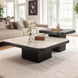 Square Iron Coffee Table | Japanese Style Coffee Table | Coffee Table Set | Stylish Living Room Table | Furniture | Home Furniture Gifts