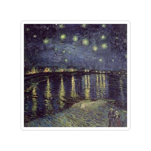 Van Gogh 'Starry Night' Inspired Waterproof Sticker, Art Decal