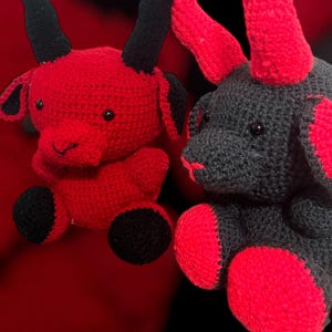 Baphomet crochet plushie, baphomet plushie, demon plushie, halloween plush, stuffed demon goat, goat plushie, crochet plush