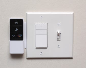 Hampton Bay Ceiling Fan Remote Control Holder for Decora Plates - Light Switch Cover Adapter, No Holes/Screws