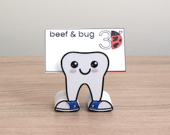 Tooth Business Card, Appointment Card Holder - Dentist Office Desk Organizer, Hygienist, Assistant, Receptionist