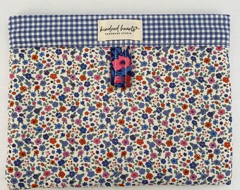 Tilda Fabric Quilted Snappy Pouch, 8"x6", Electronic Reader Case, Planner Pouch