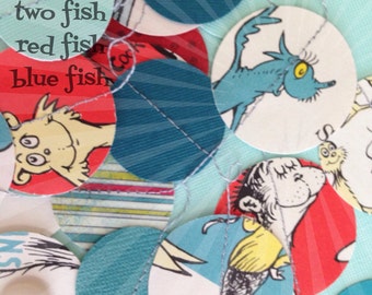 Dr. Seuss Paper Circles 10 ft. Garland, Cat in the Hat, Oh the Places, Wocket, Lorax, Horton, One Fish, ABC, Green Eggs, Custom