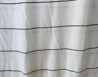 Cotton Modal Lightweight 2-way Stretch Knit Fabric, White With Black Skinny Stripe, EOB, 3 Yards plus 10”, 60/62” Wide