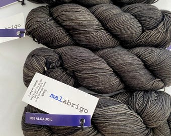 4 Skeins Malabrigo Sock Yarn, SuperWash Merino Wool, Alcaucil Colorway