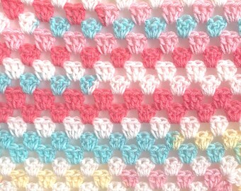 Granny Square Hand Crocheted Throw, 35-1/2 x 35-1/2”, New, FREE SHIPPING