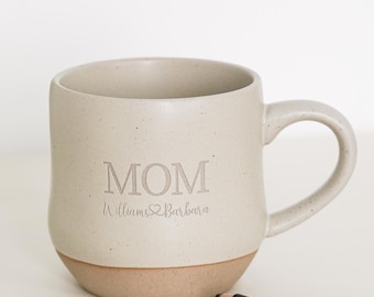 Taza de café grande, tazas naturales grabadas, tazas de cerámica personalizadas, taza para mamá, taza para mamá, taza con nombre personalizado, taza grande personalizada, taza para mamá