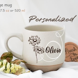 Birth flower Personalized Engraved Mug,Custom Birthday Gift For Her Birth Flower Gift Coffee Mug,Mothers Day Gift Grandma Mug,Family Gift PD