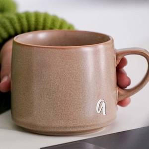 Tazas con letras personalizadas, tazas personalizadas, tazas sencillas, tazas de cerámica, regalos para amigos, regalos para familiares, tazas de café, tazas naturales grabadas XZ