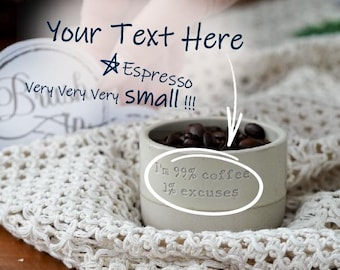 Espressomok aangepaste tekst, beige mini-espressokopje cadeau idee vaderdag, leuke mok afstudeercadeau voor hem, gepersonaliseerd cadeau voor koffieliefhebbers