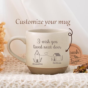 Custom I Wish You Lived Next Door Mug, Personalized Engraved Best Friend Coffee Mug,Long Distance Gifts For Best Friend,Moving Away Gifts PD