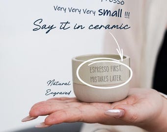 Custom Text Espresso Engraved Mug,Beige Mini Espresso Cup With Your Name, Cute Mug Gift for Her,Personalized Wedding Gift For Bridesmaids NS