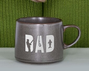 Personalized Pottery Mug, Father's Day Gift,Coffee Mug,Dad Mug, Gifts For Dad, Mug For Dad, Ceramic Mug, Grandpa Mug,Natural Engraved Mug XZ