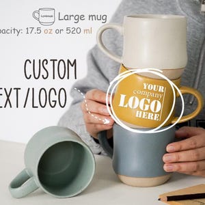 Custom Logo Coffee Mug Personalized Gift, Personalized Pottery Mug Company Mug Engraved Logo Mug,Employee Appreciation Gifts,Business mug PD
